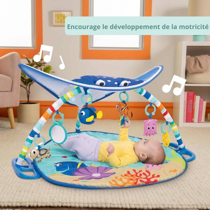 DISNEY BABY -NEMO-Tapis de sol éveil bébé évolutif cadeau bébé, guirlande lumineuse, miroir