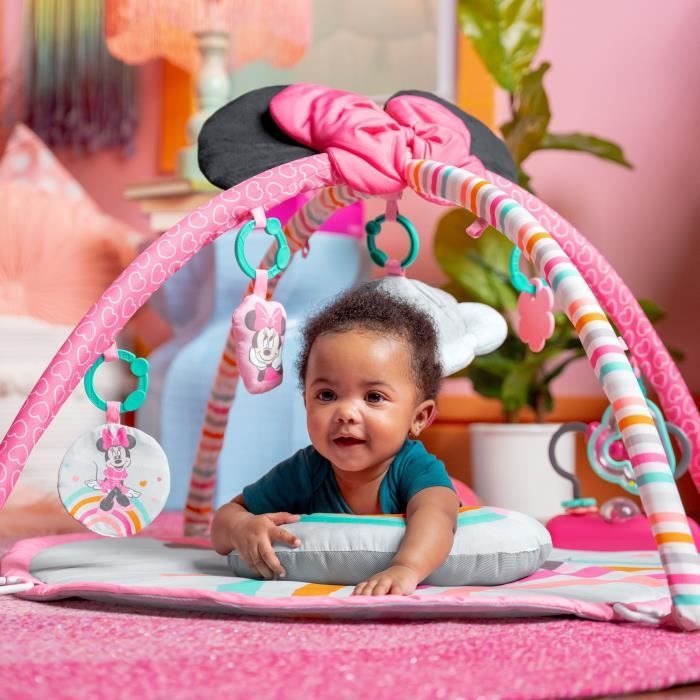 DISNEY BABY -MINNIE- Tapis de sol éveil bébé évolutif arche avec jouets sensoriels et musicaux, cadeau bébé