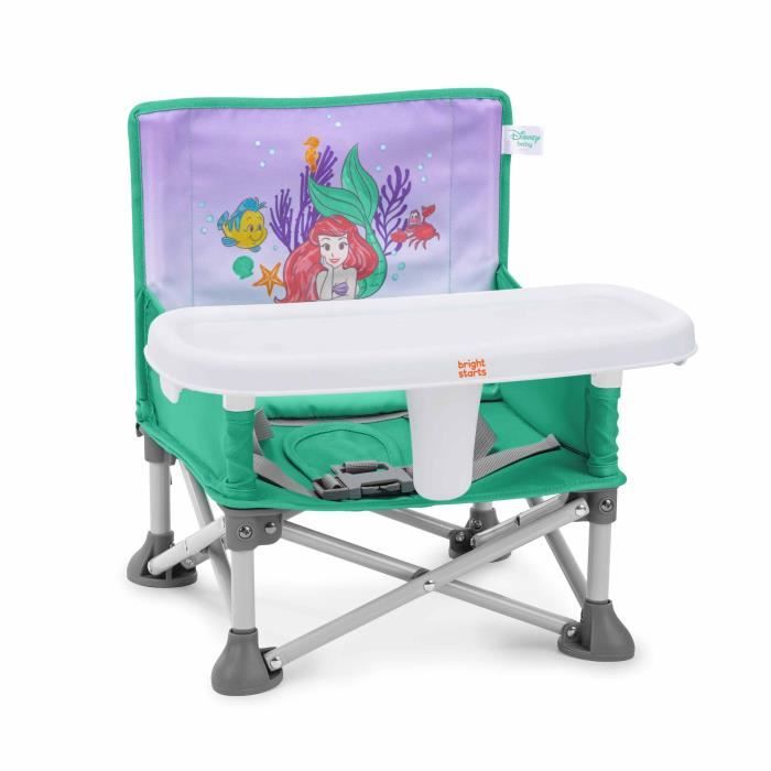DISNEY BABY -PETITE SIRENE- Rehausseur de chaise pliable, nomade, de voyage, Léger et facile a nettoyer, Sac de transport inclus