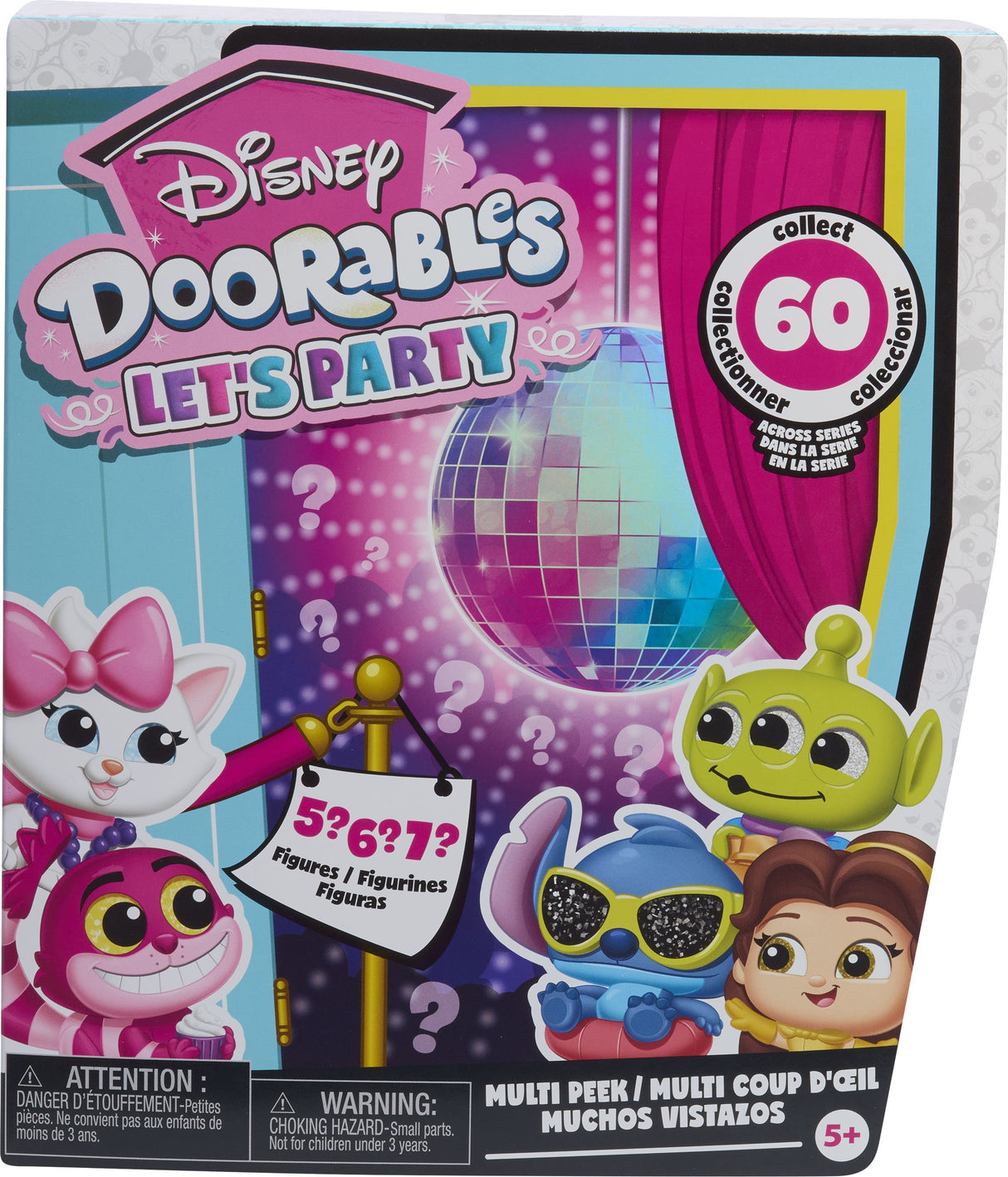 Doorables Coffret 4 mini-figurines DISNEY, Let's Party Multi Peek, Modele aléatoire a collectionner, Des 5 ans