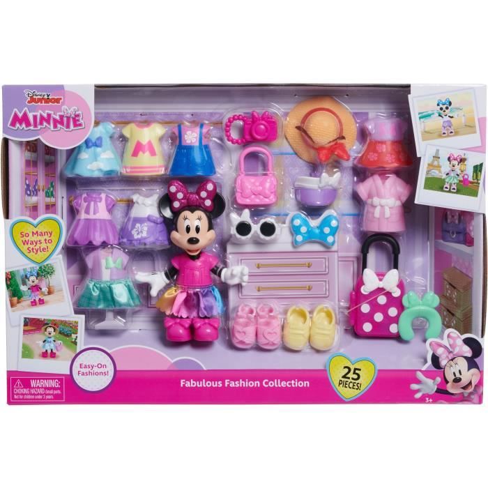 Coffret poupÈe - DISNEY MINNIE MOUSE - Coffret Fashion - PoupÈe Minnie 15 cm, 25 pieces de mode et accessoires