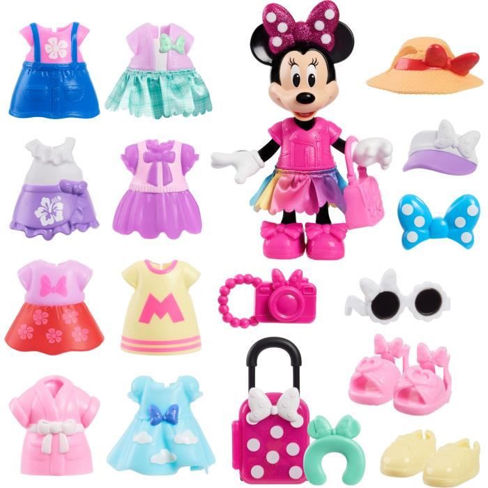 Coffret poupÈe - DISNEY MINNIE MOUSE - Coffret Fashion - PoupÈe Minnie 15 cm, 25 pieces de mode et accessoires