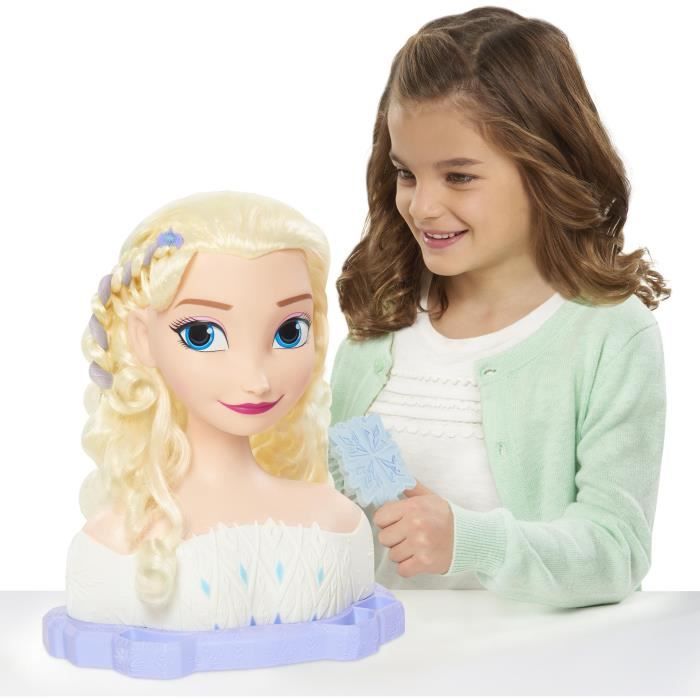 Tete a coiffer - REINE DES NEIGES - Tete a Coiffer Elsa Deluxe - Extensions, accessoires coiffure et color reveal, a partir de 3 ans