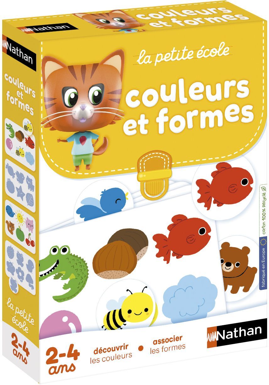 Jeu d'association NATHAN La Petite Ecole - Couleurs et Formes - Pour enfants de 2 ans et plus