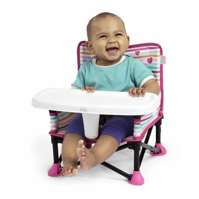 DISNEY BABY -MINNIE- Rehausseur de chaise pliable, nomade, de voyage, Léger et facile a nettoyer, Sac de transport inclus