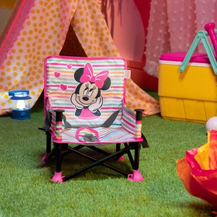 DISNEY BABY Chaise d'appoint Minnie Mouse, rÈhausseur Pop 'n Sit, intÈrieur, extÈrieur, pratique et compacte, pliage rapide, rose