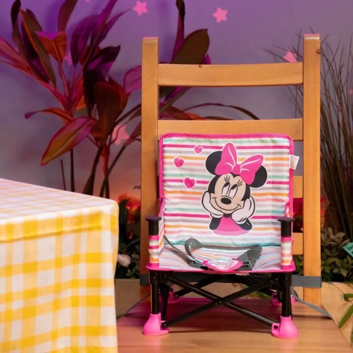 DISNEY BABY Chaise d'appoint Minnie Mouse, rÈhausseur Pop 'n Sit, intÈrieur, extÈrieur, pratique et compacte, pliage rapide, rose