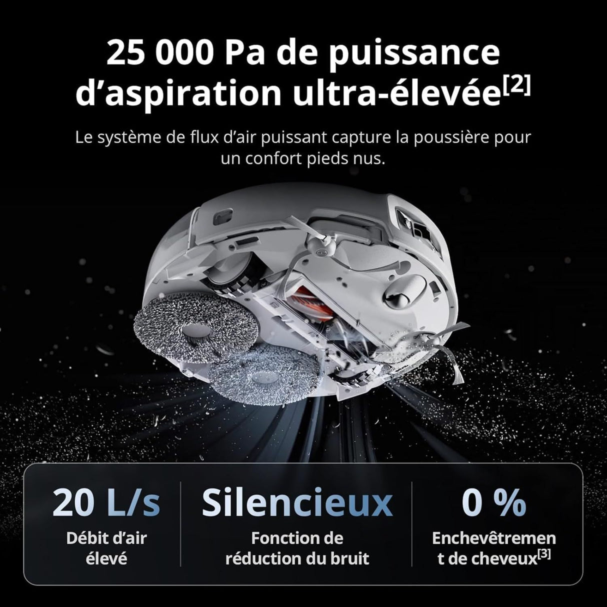 DJI ROMO P - Robot Aspirateur Laveur avec Station - Design Transparent - 25 000 Pa - Détection au millimetre - 200 j sans Entretien