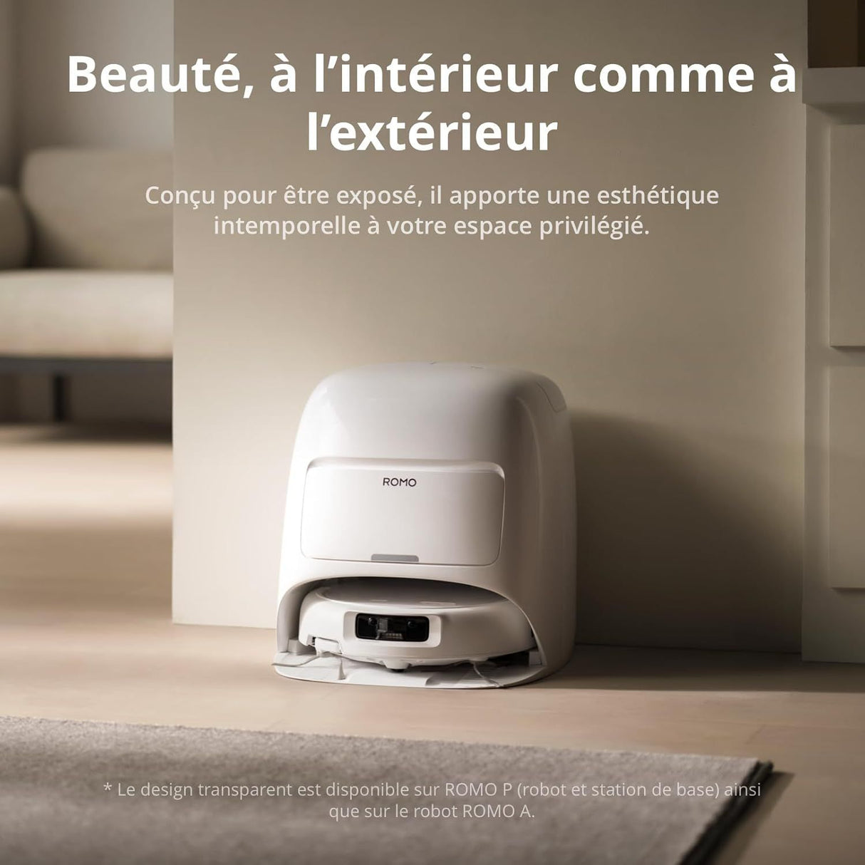 DJI ROMO S - Robot Aspirateur Laveur avec Station - 25 000 Pa - Détection de Niveau Drone - 200 Jours sans Maintenance