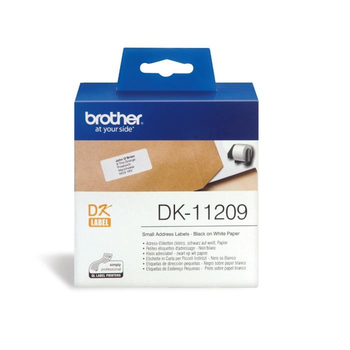 Etiquettes adresses BROTHER P-TOUCH DK-11209 - 29x62mm - 800 Ètiquettes