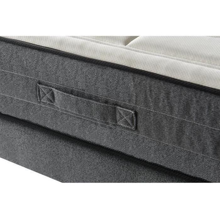 Ensemble matelas + sommier 160x200 cm - Mousse mÈmoire - 28cm - 5 zones - Ferme - DEKO DREAM HOTEL PREMIUM LUX