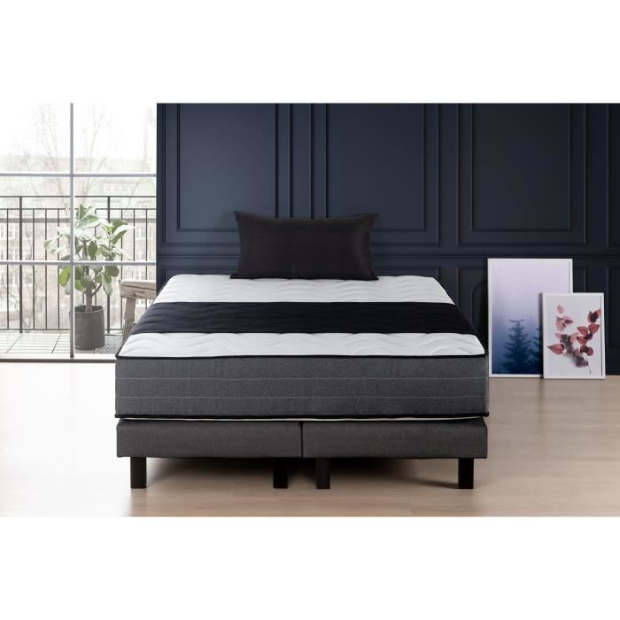 Ensemble matelas + sommiers 180x200 - Mousse mÈmoire - 28cm - 5 zones - Ferme - DEKO DREAM HOTEL PREMIUM LUX