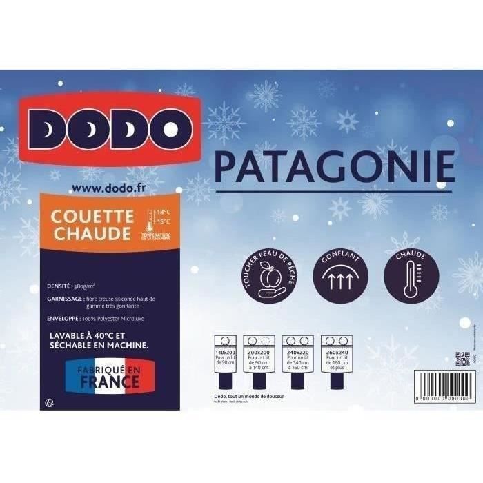 Couette Chaude - DODO - PATAGONIE - 220 x 240 cm - Blanc
