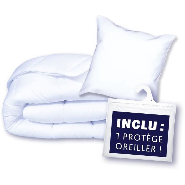 Pack Protection : Couette 140x200 cm + Taie d'oreiller + 1 Protege oreiller