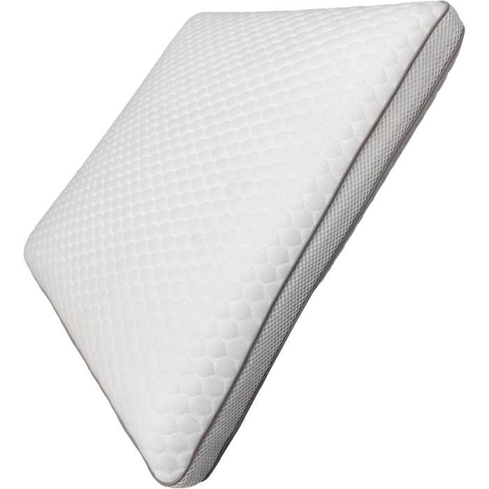Oreiller - Le Premium - DODO - 60 x 60 cm - Mémoire de forme - Taie déhoussable - Blanc