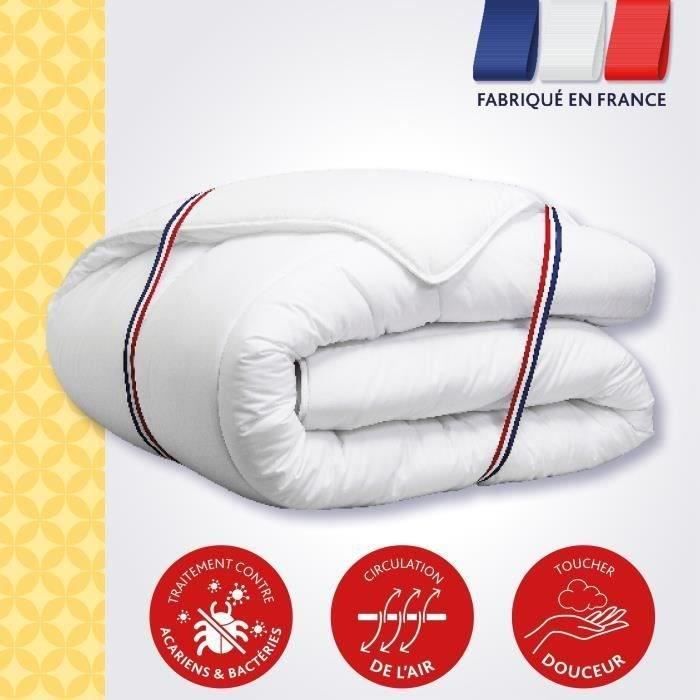 DODO Couette tempérée 300gr/m² anti-acarians VICTORIA 240x260 cm blanc