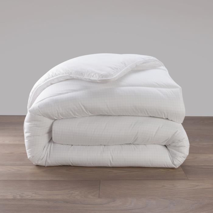 DODO Couette tempérée 300gr/m² 140x200 cm - Protection anti punaise, anti acarien - Blanc - Fabriqué en France