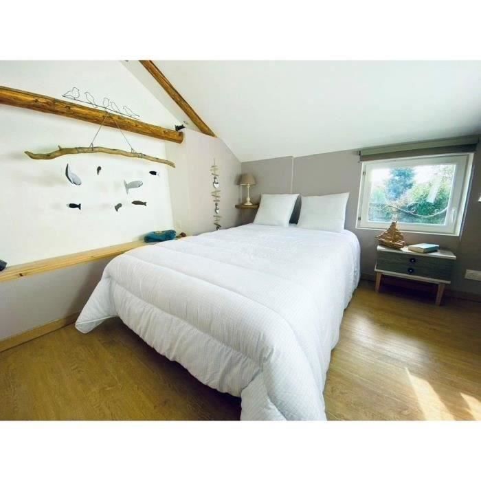 DODO Couette tempérée 300gr/m² 140x200 cm - Protection anti punaise, anti acarien - Blanc - Fabriqué en France