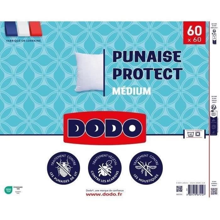 Oreiller Médium - DODO- Punaise Protect - 60 x 60 cm - Blanc