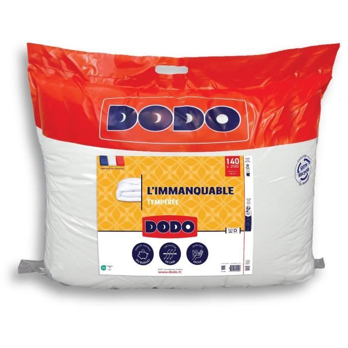 DODO Couette tempérée 250G/m² - L'IMMANQUABLE - 140 x 200 cm - Blanc