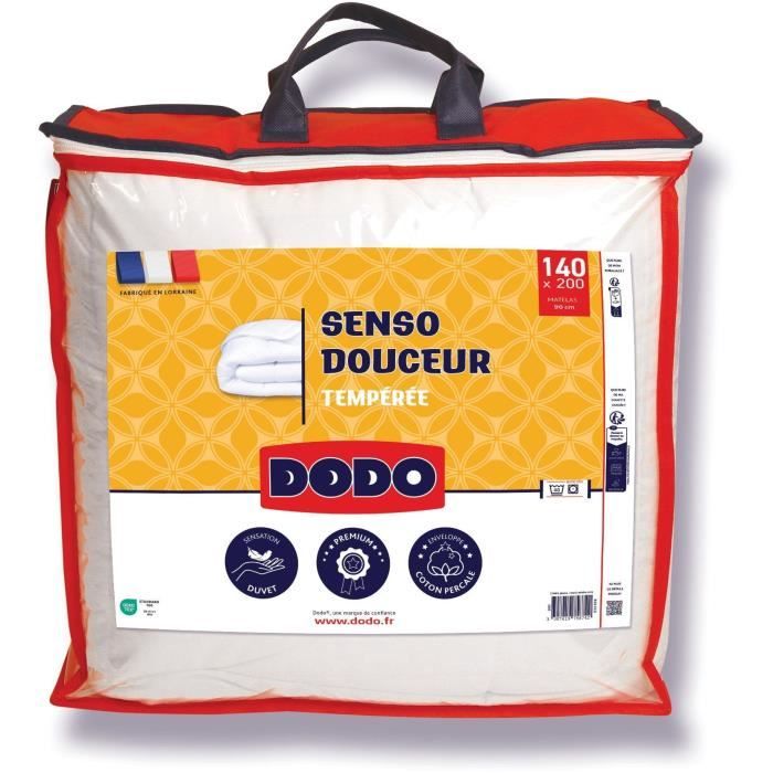 DODO - Couette tempérée 350 g/m˛ - SENSO DOUCEUR - 140 x 200 cm - Blanc