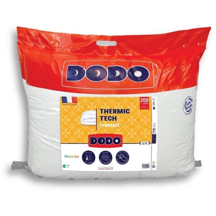 DODO - Couette tempérée 250 g/m² - THERMIC TECH - 200 x 200 cm - Blanc