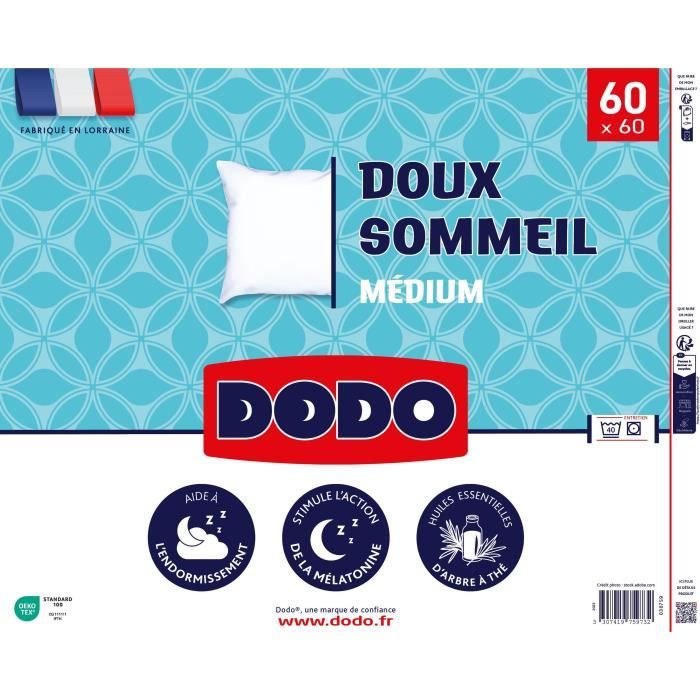 DODO - Oreiller - DOUX SOMMEIL - 60 x 60 cm
