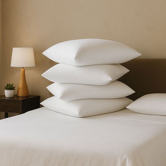 DODO - Lot de 4 oreillers moelleux - GROS VOLUMES - 60 x 60 cm - 100% Polyester VOLUPT'AIR - Blanc