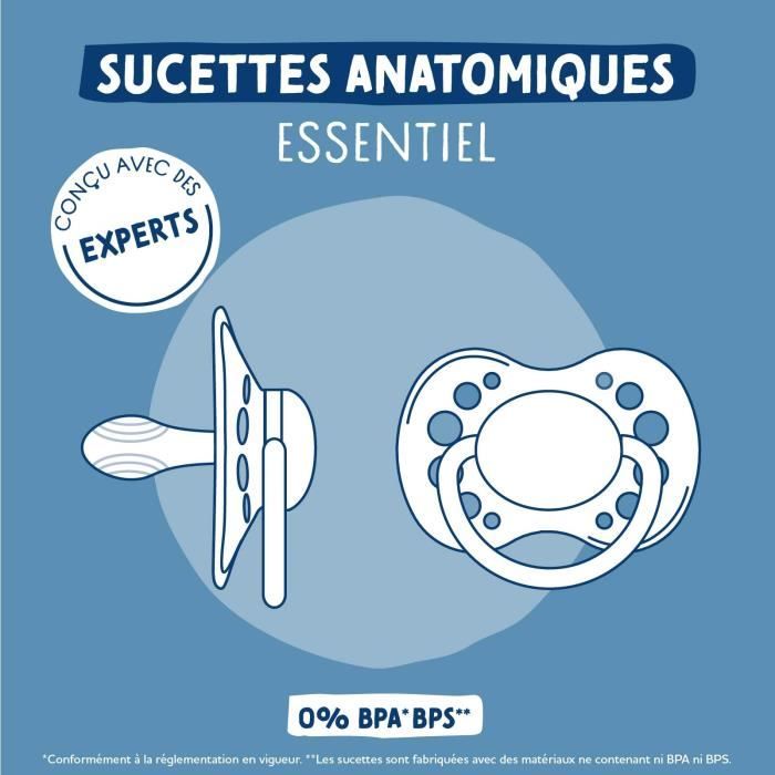 Duo sucettes anatomiques - DODIE - EDL A99 - 0/6 mois - Loutre
