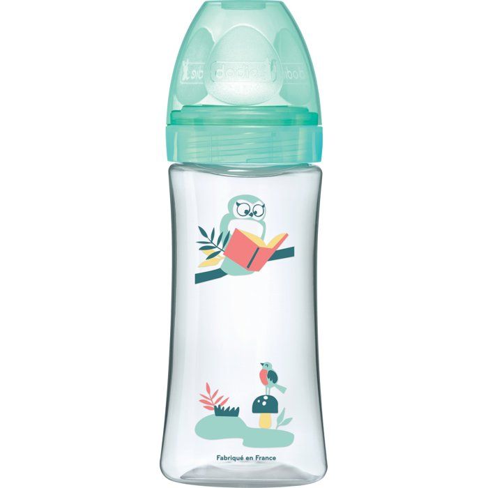 Biberon anti-colique - DODIE - 330 ml - Tétine ronde - +6 mois - 3 vitesses - Débit 3 - Vert
