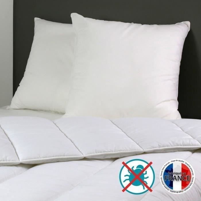Lot de 2 Oreillers DODO - Belle Nuit - 60 x 60 cm - Blanc