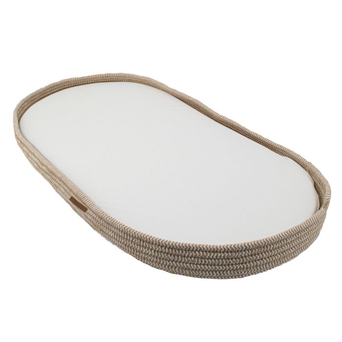 Panier a langer tressé avec matelas Naturel 43x80x6 cm