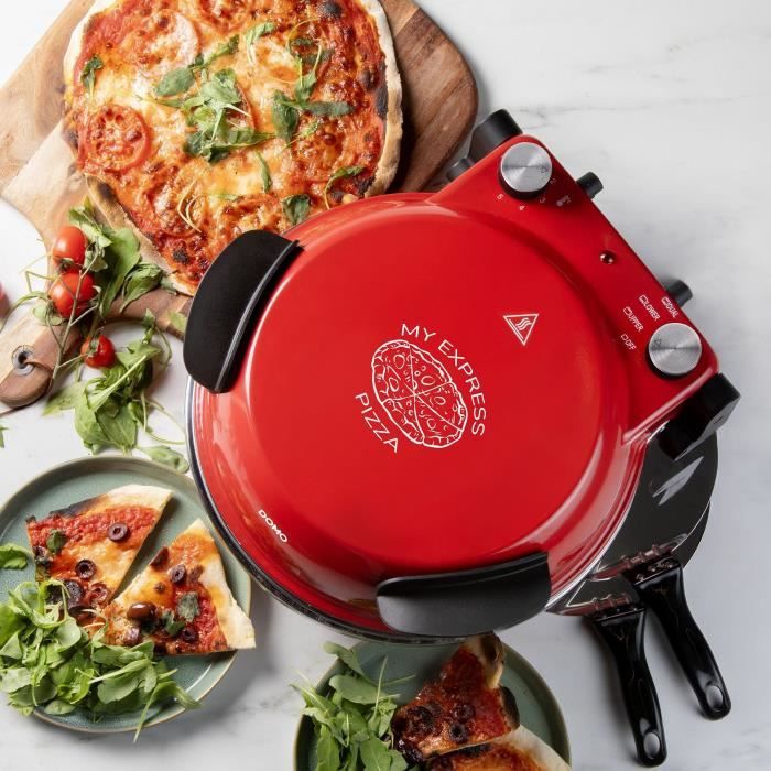 Four a pizza électrique - DOMO - DO9284PZ - 1200 W - Ø 32 cm - Rouge