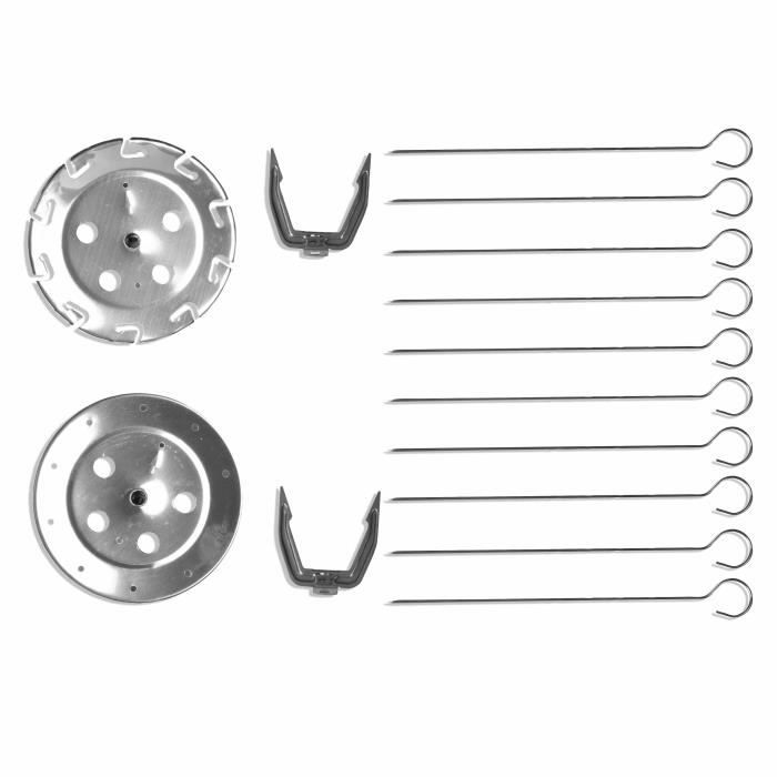 Grill vertical - LIVOO - DOM323 - 1500W - Jusqu'a 2,5 Kg - 1 broche centrale et 10 brochettes de 23 cm - Minuterie et rotation 360°