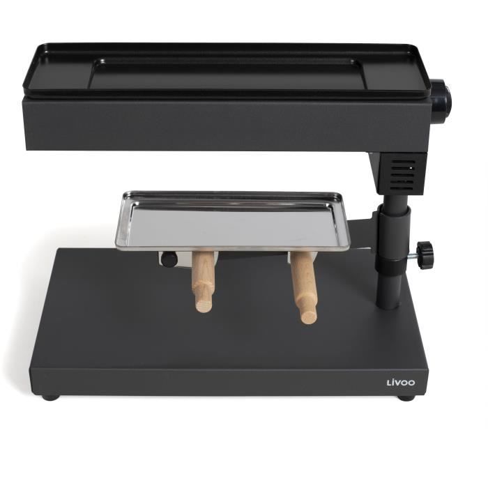 Appareil a raclette traditionnel - LIVOO - DOC159 - 600W - 6 a 8 personnes - Porte fromage amovible - 2 spatules