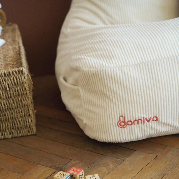 Pouf - DOMIVA - Honey Moon - Velours côtelé - Doux et moelleux - Oreilles de félin