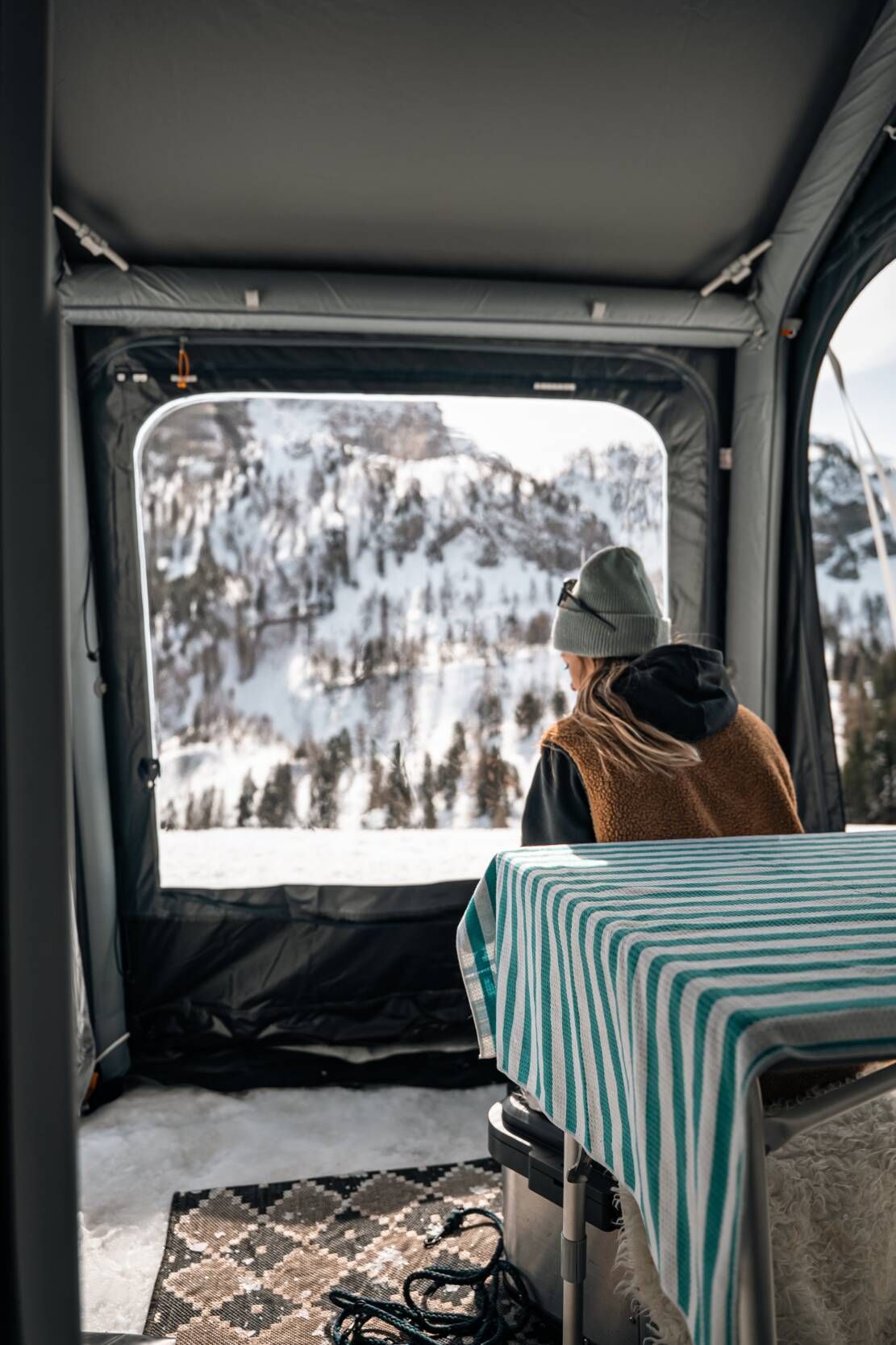 Auvent gonflable - DOMETIC - Winter Air PVC 180 - S - Largeur 1,8 m - Sas neige statique gonflable - Fabriqué en PVC Weathershield