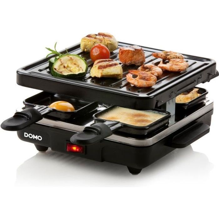 Appareil a raclette DOMO - DO9147G - Jusqu'a 4 personnes - Revetement antiadhésif - 600W