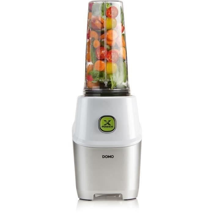 Blender DOMO Xpower - DO700BL - 1000 W - 3 bouteilles (700 ml et 2 bouteilles 500 ml) - 10 pieces - Gris