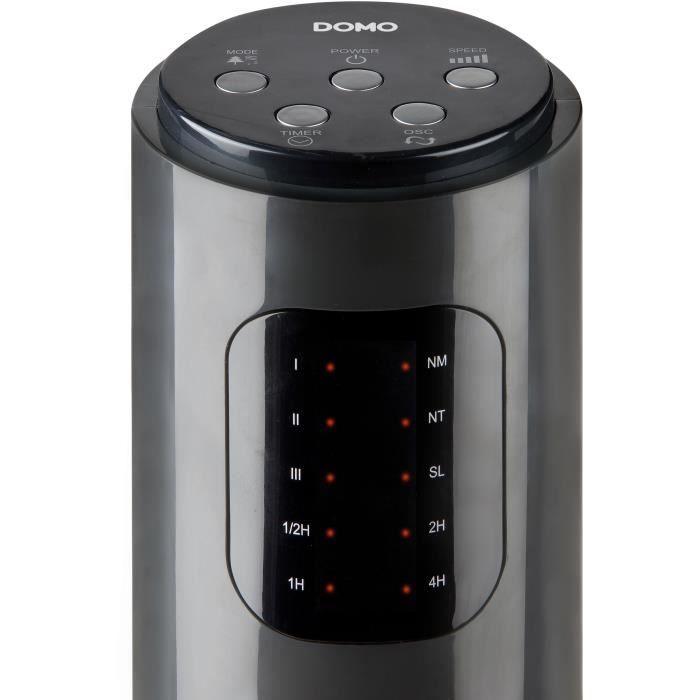 DOMO DO8124 Ventilateur colonne - 3 positions max :7,5m/sec - 3 fonctions:normal,naturel,nuit - Oscillation