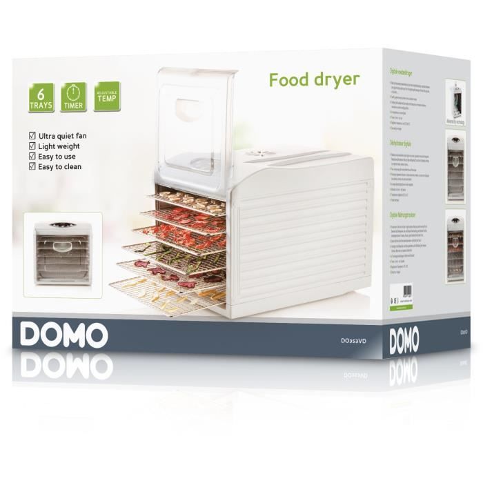 DÈshydrateur digital - DOMO - DO353DV - 500 W - 6 niveaux de dÈshydratation