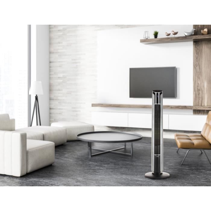DOMO Ventilateur tour 107 cm 45 W Noir et argentÈ