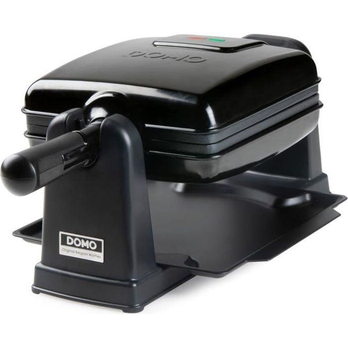 DOMO Gaufrier rotatif - DO9224W - Rotatif a 180° - Revetement anti-adhésif - Poignée cool-touch - 2 personnes