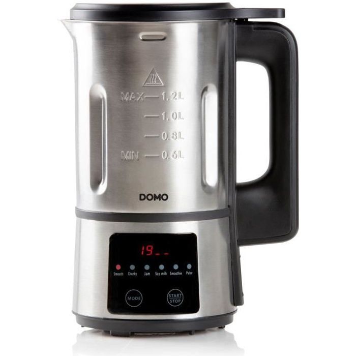 Blender chauffant DOMO - Inox – 1,2 L - 6 programmes – 800 Watt – DO727BL
