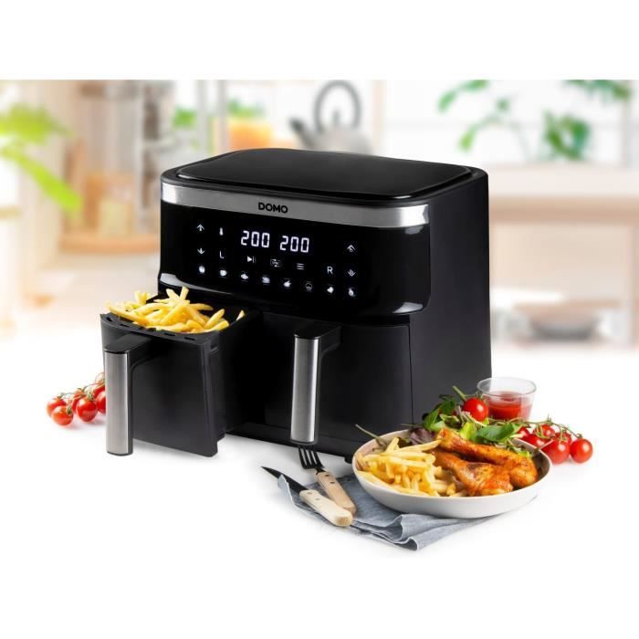 Friteuse sans huile DOMO - DO537FR - Double cuve - Capacité 8L - Jusqu'a 200° - 8 programmes de cuisson - 2850W