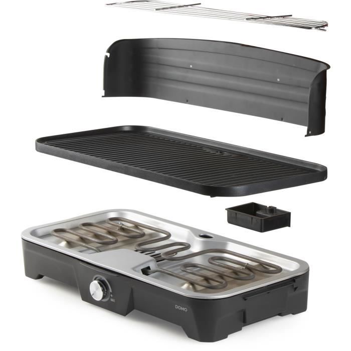 Barbecue électrique DOMO - Grill de table DO9260G - Surface de cuison 50 x 25cm - 2200W