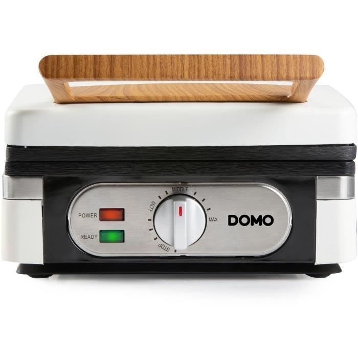 Gaufrier - DOMO - DO9274W - 1400 W - 2 gaufres XL - Blanc