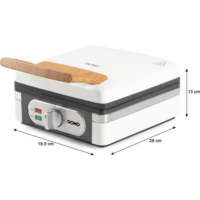 Gaufrier - DOMO - DO9274W - 1400 W - 2 gaufres XL - Blanc