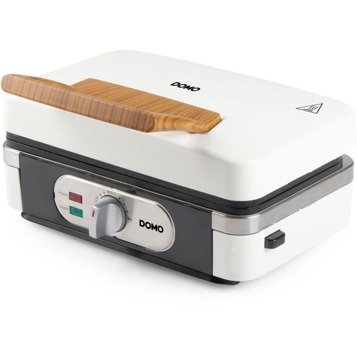 Appareil 3-en-1 - DOMO - DO9277C - Croque - gaufre - gril - 1100 W - Blanc