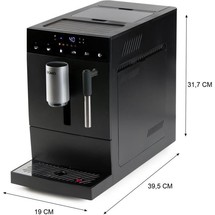Machine a expresso automatique avec broyeur - DOMO - DO1150K - 1350 W - 19 bar - 125 g café - Noir